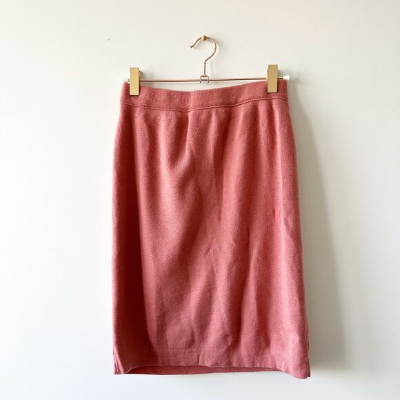 Vintage Bubblegum Pink Wool Pencil Skirt Made in Italy Small - Picture 1 of 3